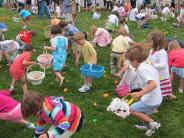 Kids hunting Easter Eggs